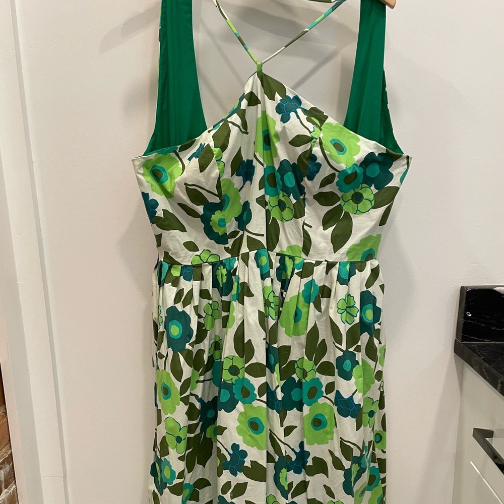 Tatyana Shirlee Green flowers Pin up style dress